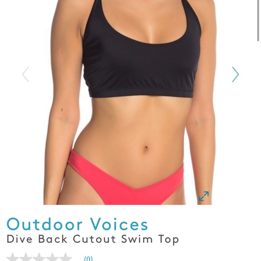 Outdoor Voices Cutout back dive top in black